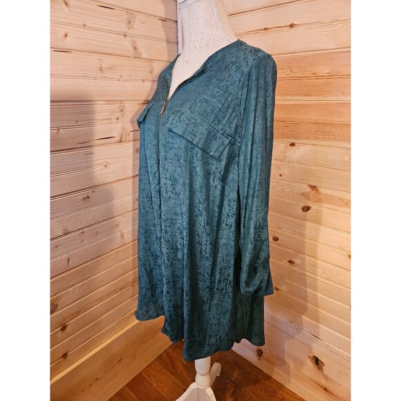 Rock & Republic Zip Up Tunic Top XXL 2X - Picture 1 of 7